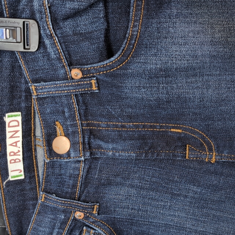 J Brand Cuffed Denim Shorts Saturn Blue Womens Size 27 Bermuda Slim Selvedge - Picture 5 of 16
